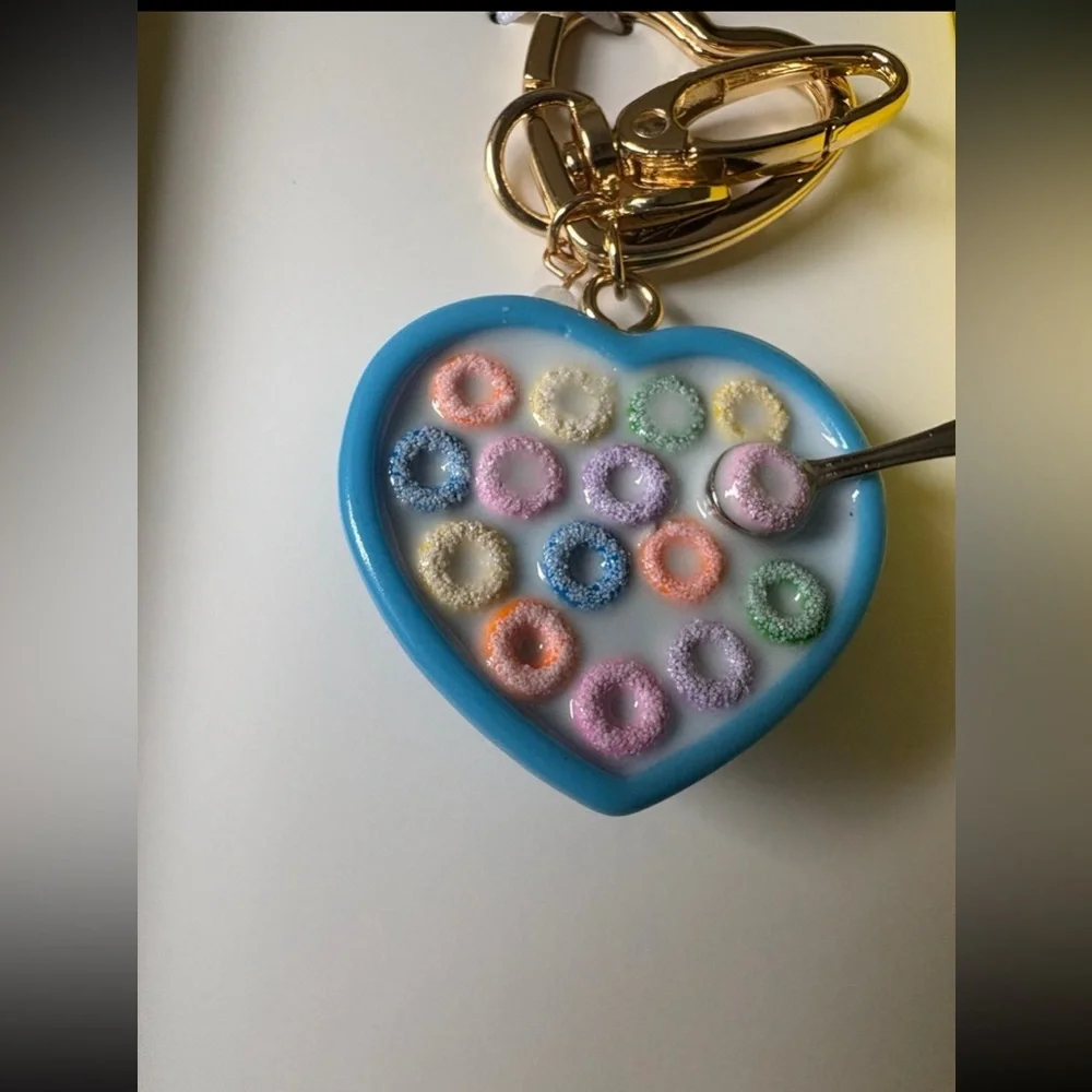 BETSEY JOHNSON Viral Back to School Cereal Bowl Keychain Bag Backpack Charm NWT